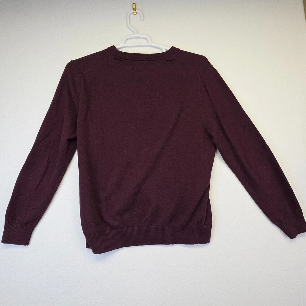 Nautica‎ Sweater Mens M Purple V Neck Knit Preppy Academia Business Work Formal